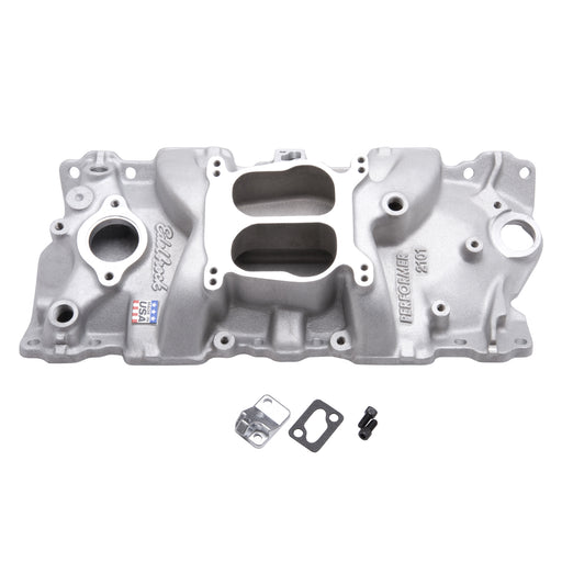Performer Intake Manifold for 1955-86 Small-Block Chevy, Satin Finish EDELBROCK Autoparts