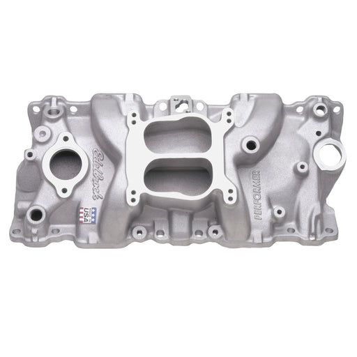 Performer Intake Manifold for 1987-95 Small Block Chevy, Satin Finish EDELBROCK Autoparts