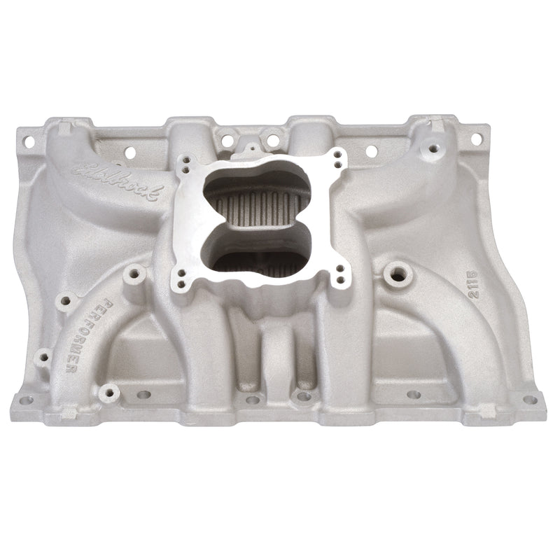 Performer Intake Manifold for 1968-1976 Cadillac 472-500, Satin Finish EDELBROCK Autoparts