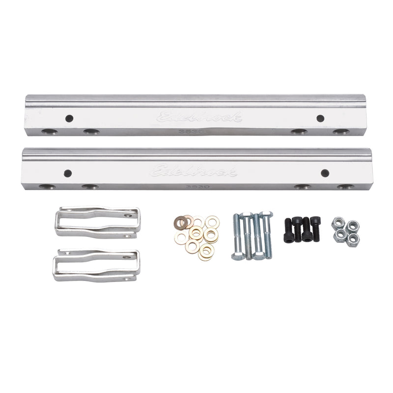 Fuel Injection Fuel Rail #3630, -6 AN Clear For Chevrolet Small-Block EDELBROCK Autoparts