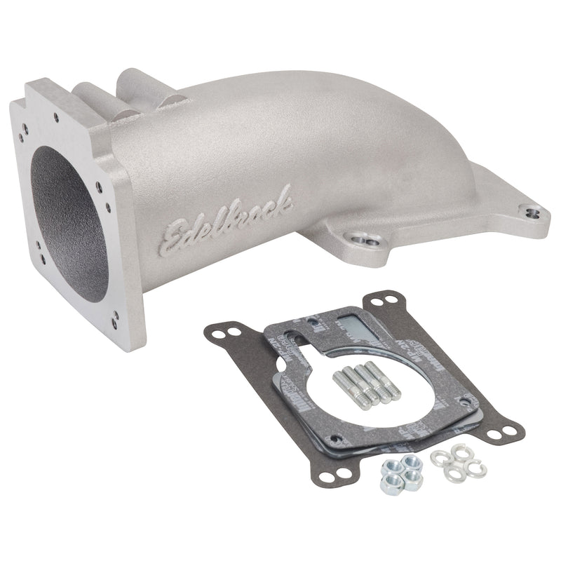 Throttle Body Intake Elbow #3847 Ultra Low Profile, 90mm Opening, Satin Finish EDELBROCK Autoparts