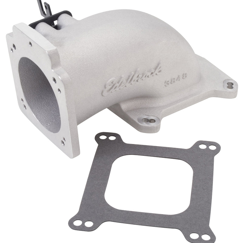 Throttle Body Intake Elbow #3848 Low Profile, 90mm Opening, Satin Finish EDELBROCK Autoparts
