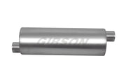 Gibson SFT Superflow Offset/Offset Round Muffler - 8x19in/2.5in Inlet/3in Outlet - Stainless Gibson Muffler