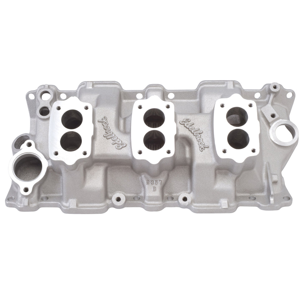 Edelbrock C-357-B Triple-Deuce Manifold for S/B Chevy 4-Bolt Carb Pattern