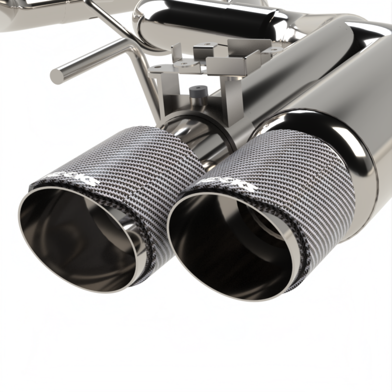 Kooks 18-24 Ford Mustang GT 5.0 3in. Valved Shotgun Cat-Back Exhaust - Carbon Tips