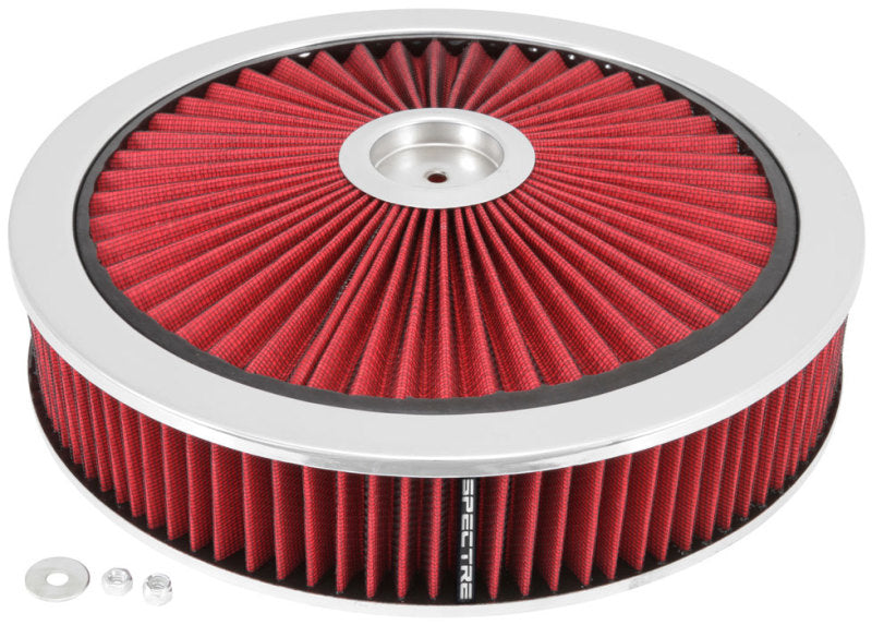 Spectre ExtraFlow HPR Air Cleaner Assembly 14in. x 3in. - Red Spectre Air Filters - Universal Fit
