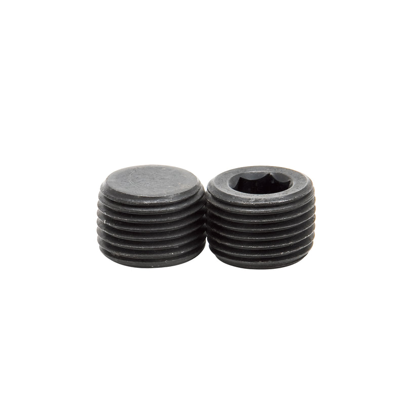 Socket Head Pipe Plugs in Black Finish - 3/8" NPT (Qty 2) EDELBROCK Autoparts