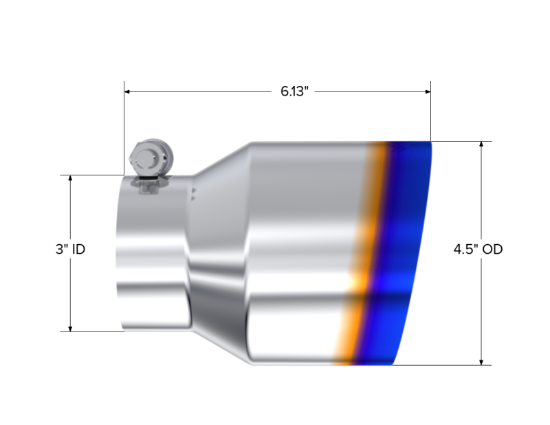MBRP Universal Stainless Steel Dual Wall Tip 4.5in OD/3in Inlet/6.13in L MBRP Tips