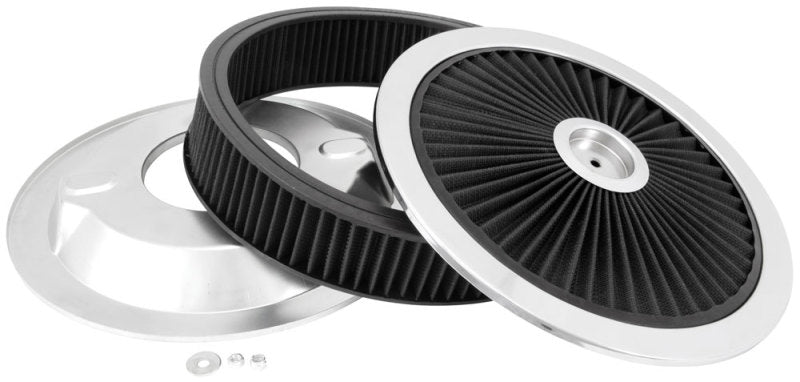 Spectre ExtraFlow HPR Air Cleaner Assembly 14in. x 3in. - Black Spectre Air Filters - Universal Fit