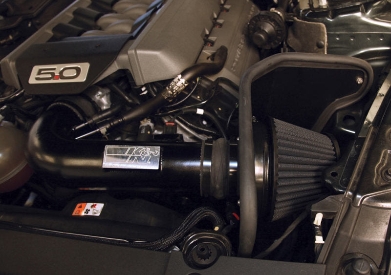 K&N 2015 Ford Mustang GT 5.0L V8 Black Performance Intake Kit K&N Engineering Cold Air Intakes