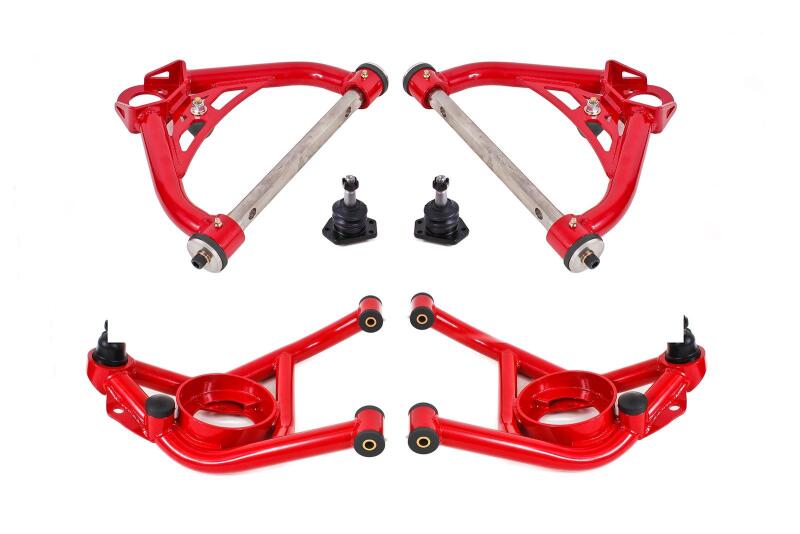 BMR 70-81 GM F-Body / 75-79 GM X-Body Non-Adjustable A-Arm Kit - Red BMR Suspension Control Arms
