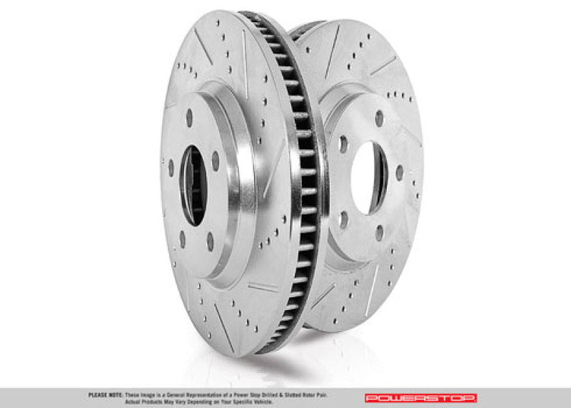Power Stop 20-21 Chevrolet Corvette Rear Evolution Drilled & Slotted Rotor - Pair PowerStop Brake Rotors - Slot & Drilled