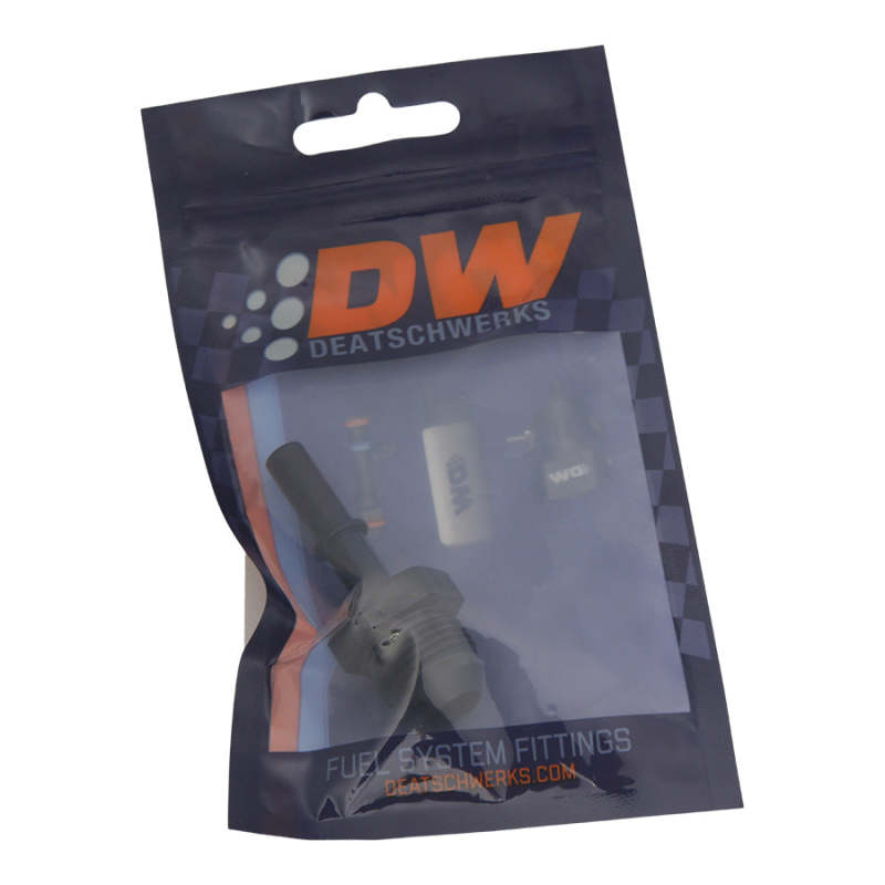 DeatschWerks 8AN Male Flare to 5/16in Male EFI Quick Connect Adapter - Anodized Matte Black DeatschWerks Fuel Components Misc