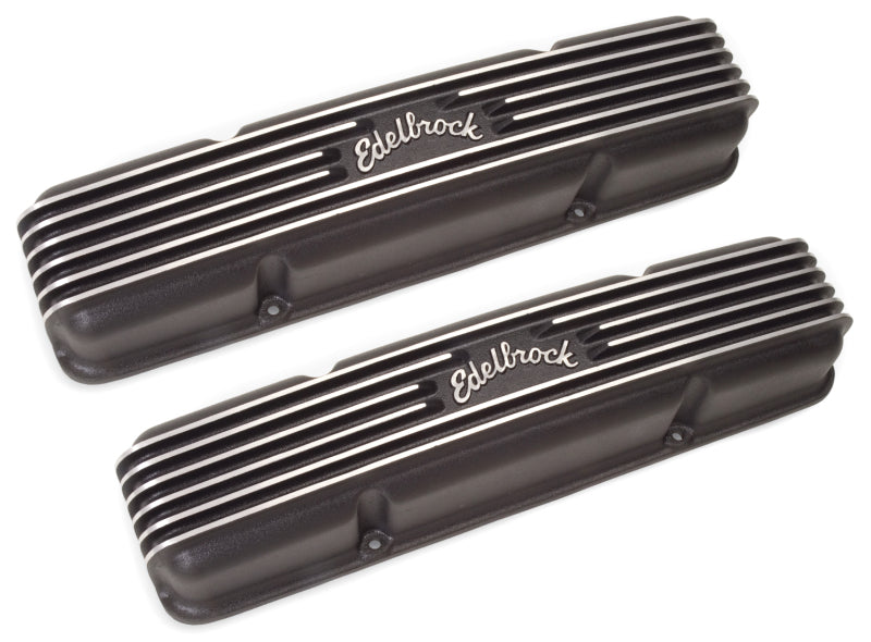 Edelbrock Valve Cover Classic Series Chevrolet 1959-1986 262-400 CI V8 Black Edelbrock Valve Covers