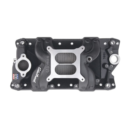 Edelbrock Intake Manifold RPM Air-Gap Small-Block Chevy 262-400 Black Edelbrock Intake Manifolds