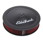 Edelbrock Air Cleaner Pro-Flo Series Round 14 In Diameter Cloth Element 3/8Indropped Base Black Edelbrock Air Filters - Universal Fit