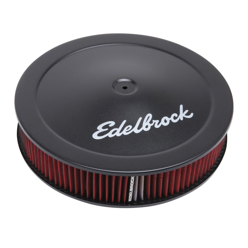 Edelbrock Air Cleaner Pro-Flo Series Round 14 In Diameter Cloth Element 3/8Indropped Base Black Edelbrock Air Filters - Universal Fit