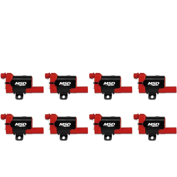 MSD Ignition Coil - GM LS Blaster Series - L-Series Truck Engine - Red - 8-Pack 82638 MSD Autoparts