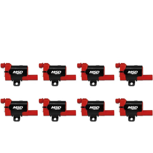 MSD Ignition Coil - GM LS Blaster Series - L-Series Truck Engine - Red - 8-Pack 82638 MSD Autoparts