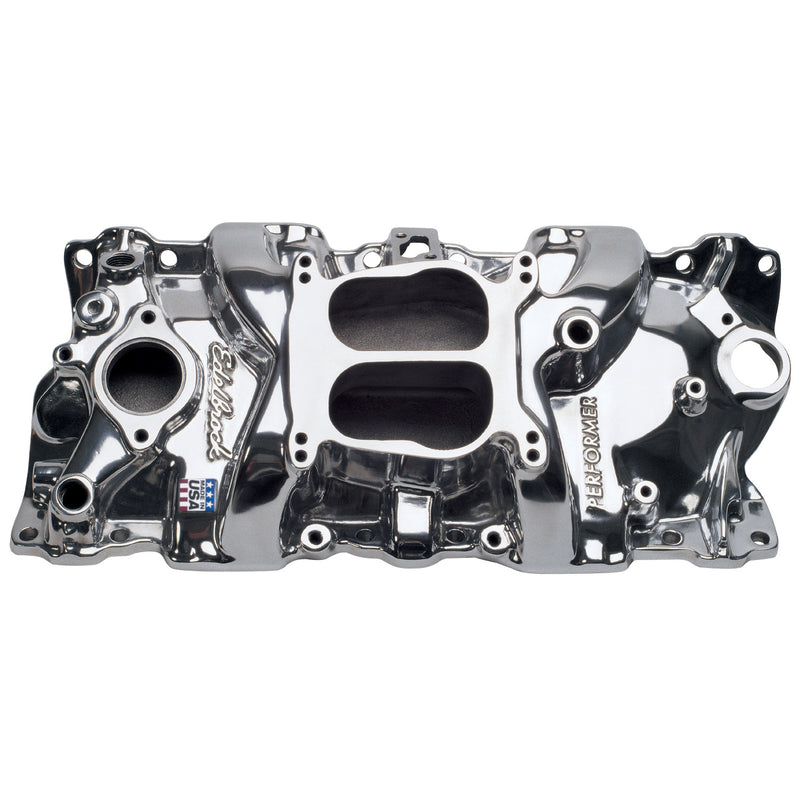 Performer Intake Manifold for 1955-86 Small-Block Chevy, Polished Finish EDELBROCK Autoparts