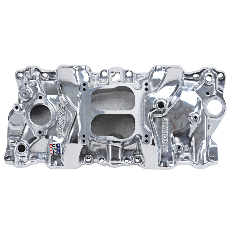 Performer Intake Manifold for 1987-95 Small-Block Chevy, Polished Finish EDELBROCK Autoparts