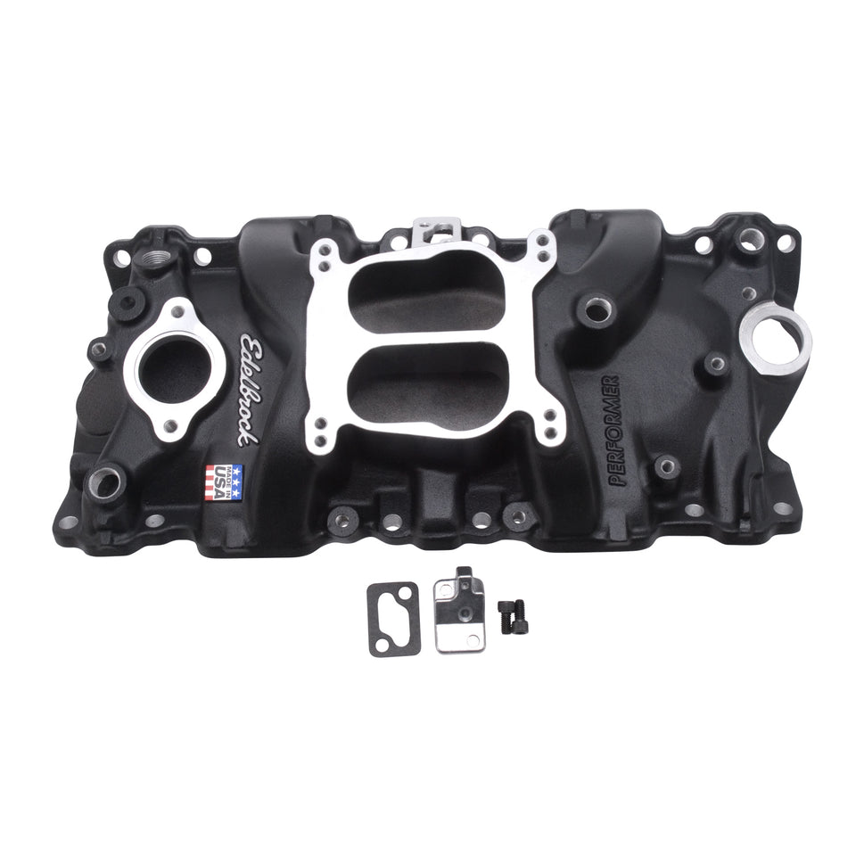 Performer Intake Manifold for 1987-95 Small-Block Chevy, Black Finish