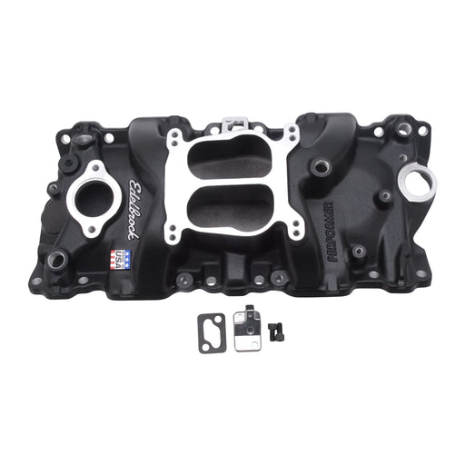 Performer Intake Manifold for 1987-95 Small-Block Chevy, Black Finish EDELBROCK Autoparts