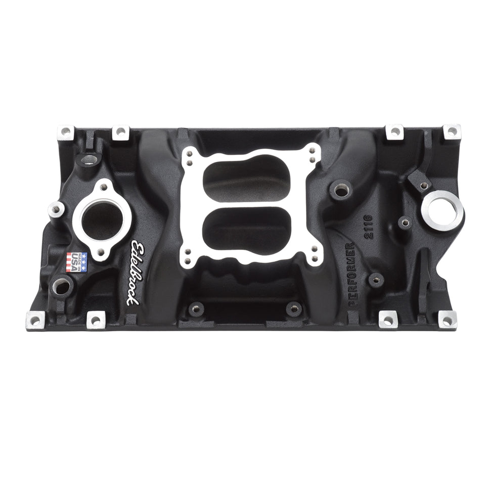 Performer Intake Manifold for Small-Block Chevy w/Vortec Heads, Black Finish