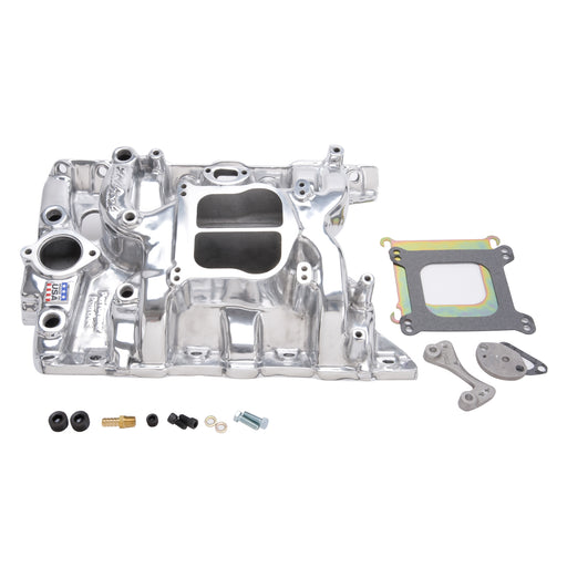 Performer Intake Manifold for 1965-79 Pontiac 326-455 Non-EGR, Polished Finish EDELBROCK Autoparts