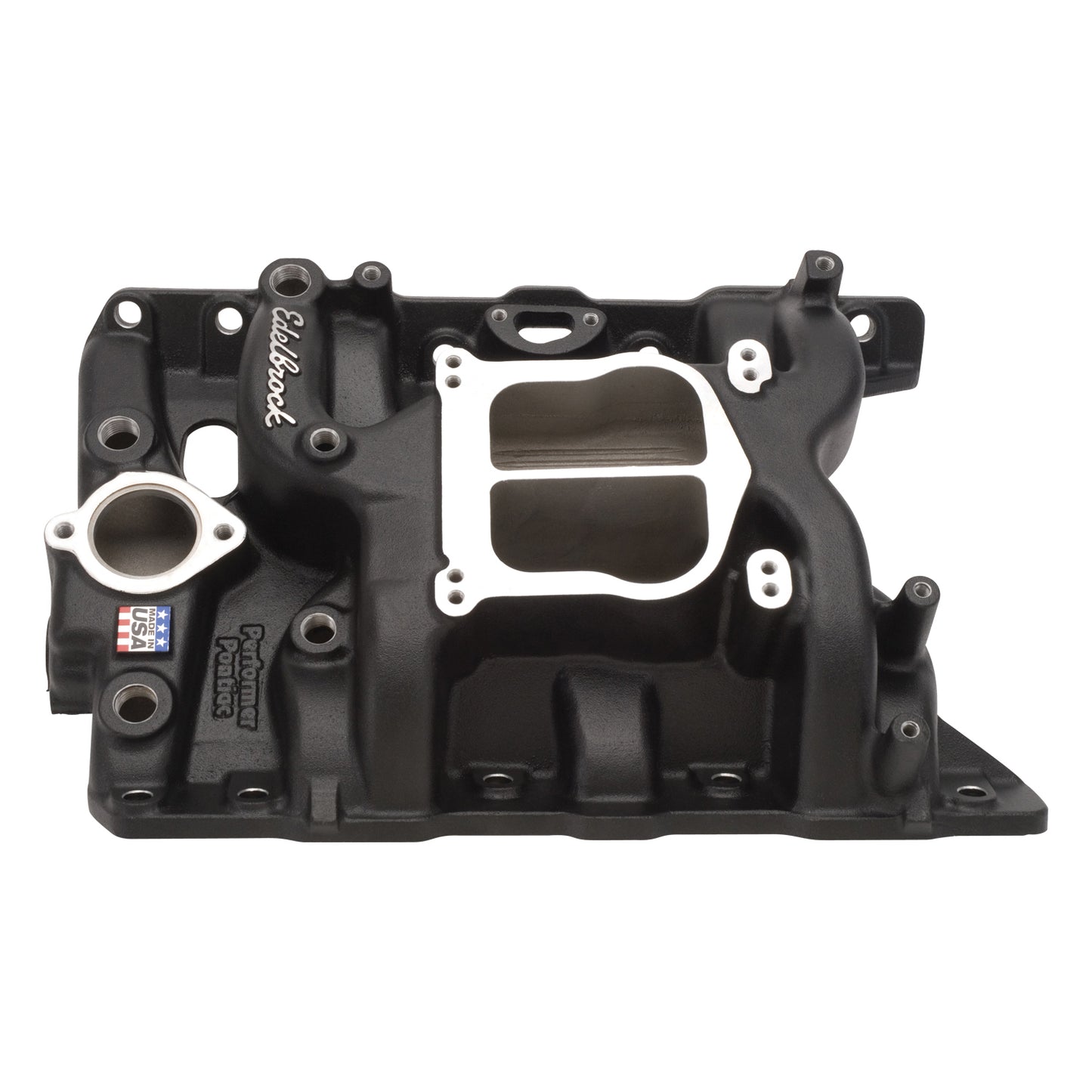 Performer Intake Manifold for 1965-79 Pontiac 326-455 Non-EGR, Black Finish