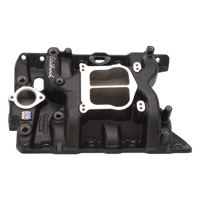 Performer Intake Manifold for 1965-79 Pontiac 326-455 Non-EGR, Black Finish EDELBROCK Autoparts