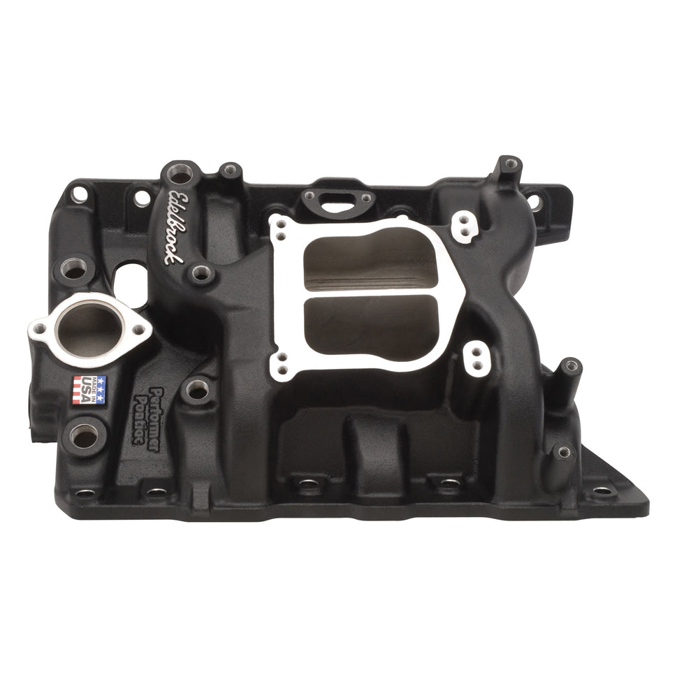 Performer Intake Manifold for 1965-79 Pontiac 326-455 Non-EGR, Black Finish