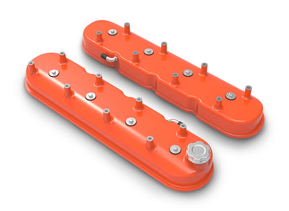Tall LS Valve Covers - Factory Orange 241-164 HOLLEY Autoparts
