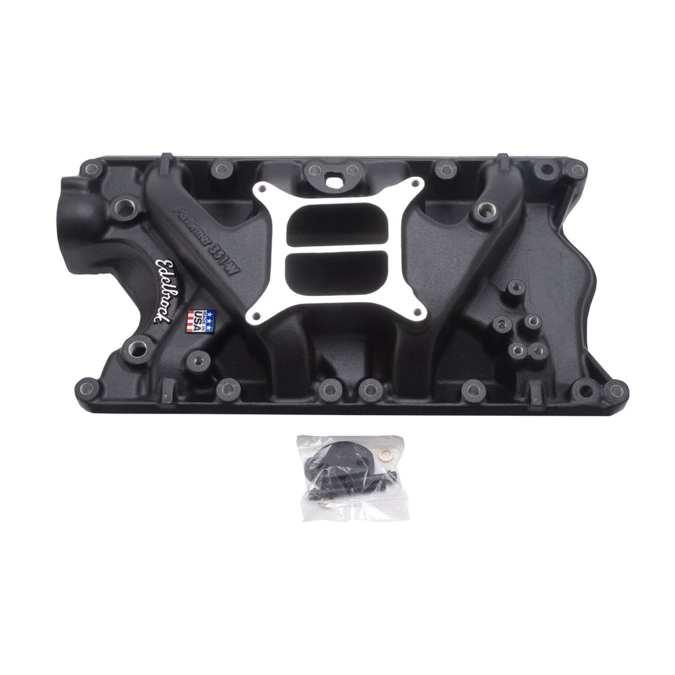 Performer 351-W Intake Manifold for S/B Ford 351 Windsor, Black Finish