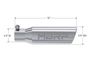 MBRP Universal Tip 3in O.D. Angled Rolled End 2 inlet 10 length MBRP Steel Tubing