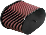 K&N Universal Air Filter - Oval Straight - 3.688in Flange ID x 10.25in Base O/S Length x 7.875in H K&N Engineering Air Filters - Universal Fit