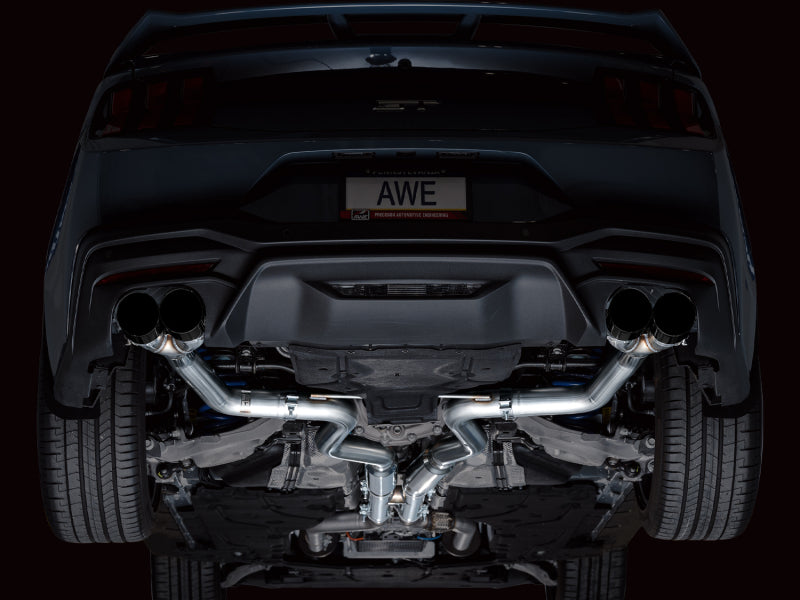 AWE 2024 Ford Mustang GT Fastback S650 RWD Track Edition Cat-Back Exhaust w/ Quad Diamond Black Tips AWE Tuning Catback