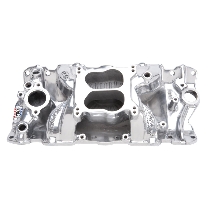 Performer Air-Gap Intake Manifold for 1955-86 Small-Block Chevy, Polished Finish EDELBROCK Autoparts