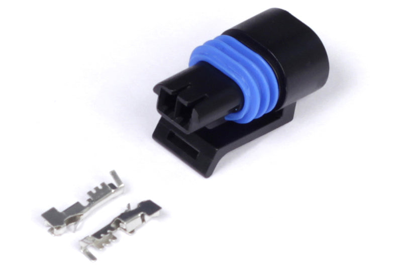 Haltech Delphi 2 Pin GM Style Coolant Temp Connector Black Plug & Pins Haltech Wiring Connectors