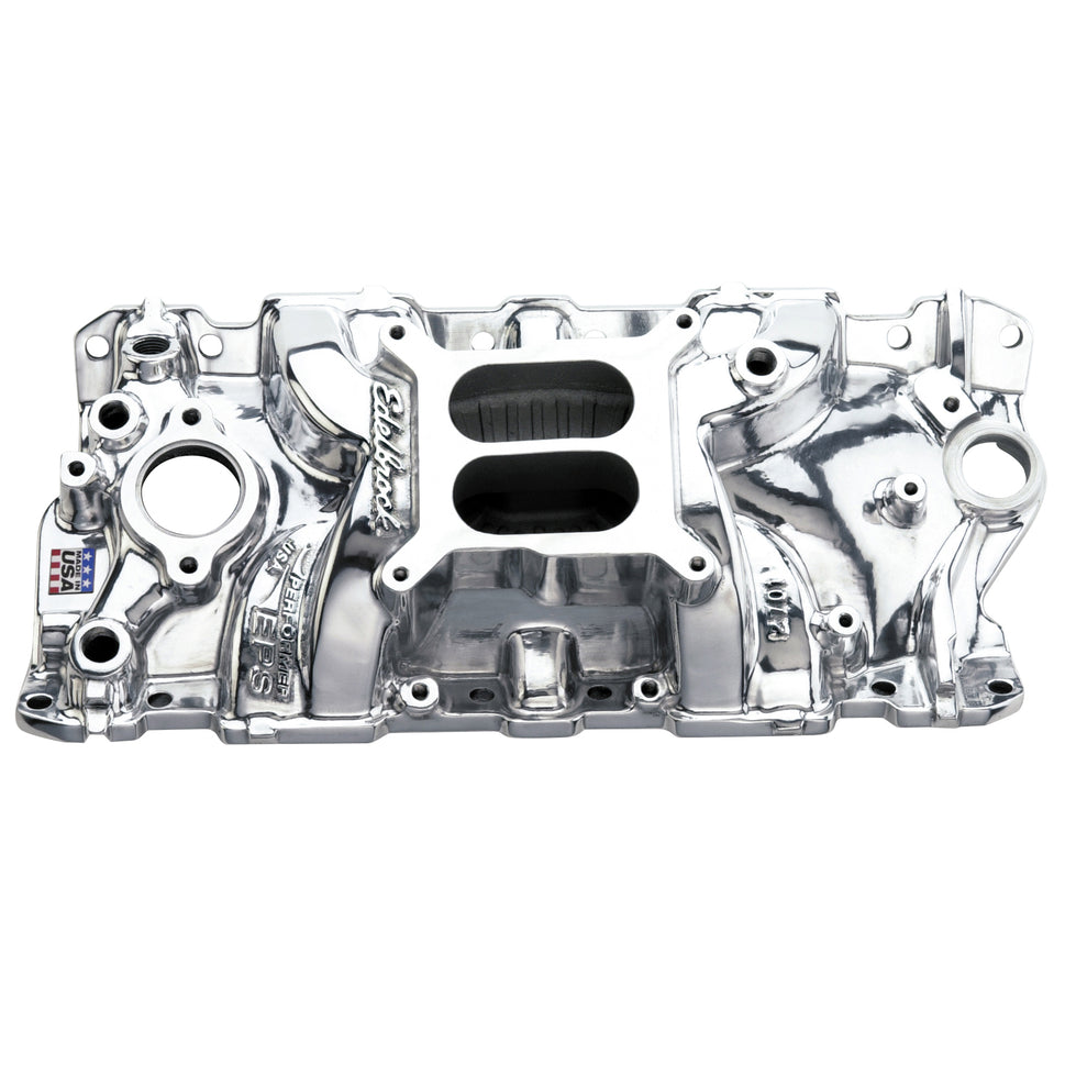 Performer EPS Intake Manifold for 1955-86 Small-Block Chevy, Polished Finish
