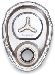 Edelbrock Timing Cover SB-Chevy Chrome w/ Welded Reinforcement Plate Edelbrock Timing Covers