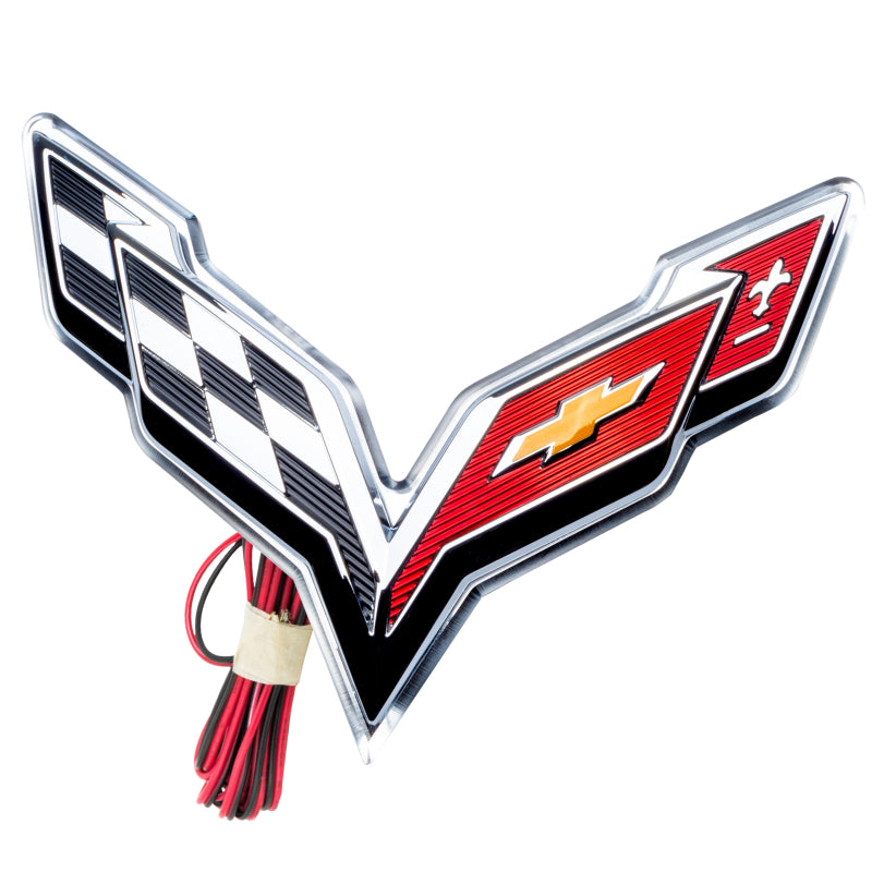 Oracle Corvette C7 Rear Illuminated Emblem - Red ORACLE Lighting Light Accessories and Wiring