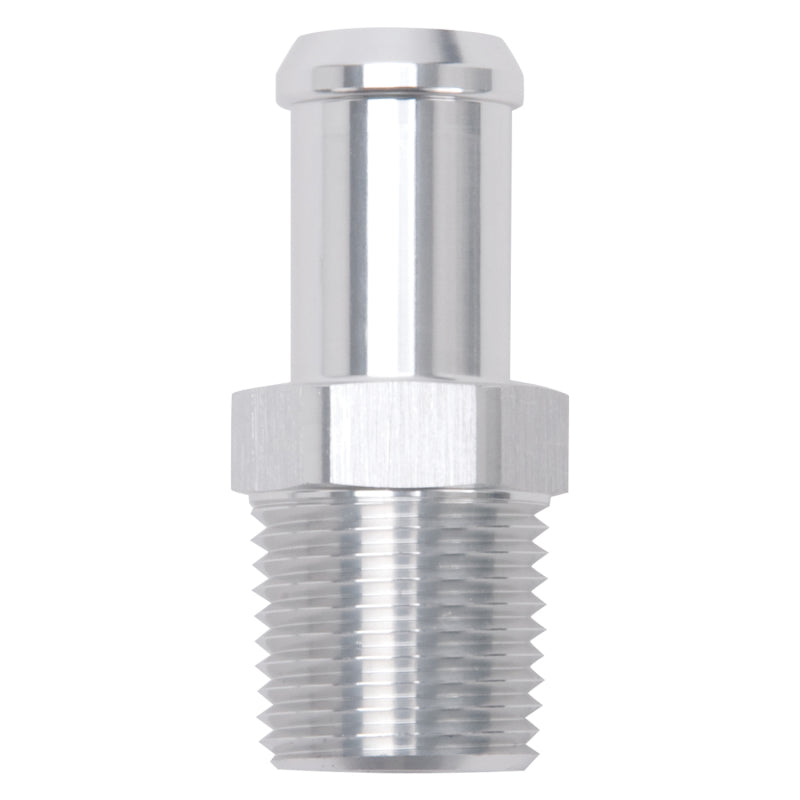 Edelbrock Hose End Straight 1/2In NPT to 5/8In Barb Clear Anodize Edelbrock Fittings