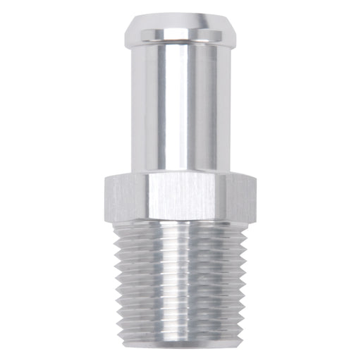Edelbrock Hose End Straight 1/2In NPT to 5/8In Barb Clear Anodize Edelbrock Fittings