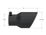 MBRP Universal Tip 4.5in OD 3in Inlet 8in Length Dual Walled Angled Exhaust Tip - Black MBRP Tips