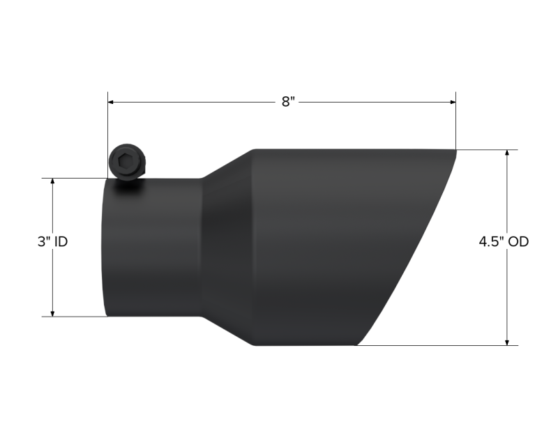 MBRP Universal Tip 4.5in OD 3in Inlet 8in Length Dual Walled Angled Exhaust Tip - Black MBRP Tips