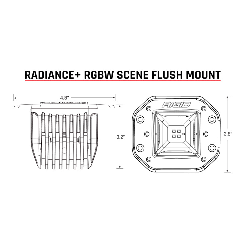 Rigid Industries Radiance+ Scene RGBW Flush Mount - Pair Rigid Industries Light Bars & Cubes