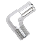 Edelbrock Hose End 90-Deg 1/2In NPT to 3/4In Barb Clear Anodize Edelbrock Fittings