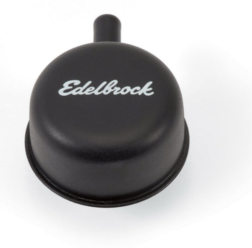 Edelbrock Round Cap w/ Nipple Black Edelbrock Valve Covers