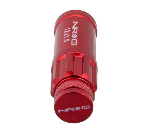 NRG 700 Series M12 X 1.5 Steel Lug Nut w/Dust Cap Cover Set 21 Pc w/Locks & Lock Socket - Red NRG Lug Nuts